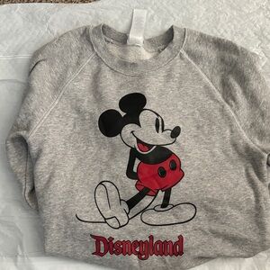 Disney Gray and Red Mickey Mouse Women’s Crew Neck Size Small